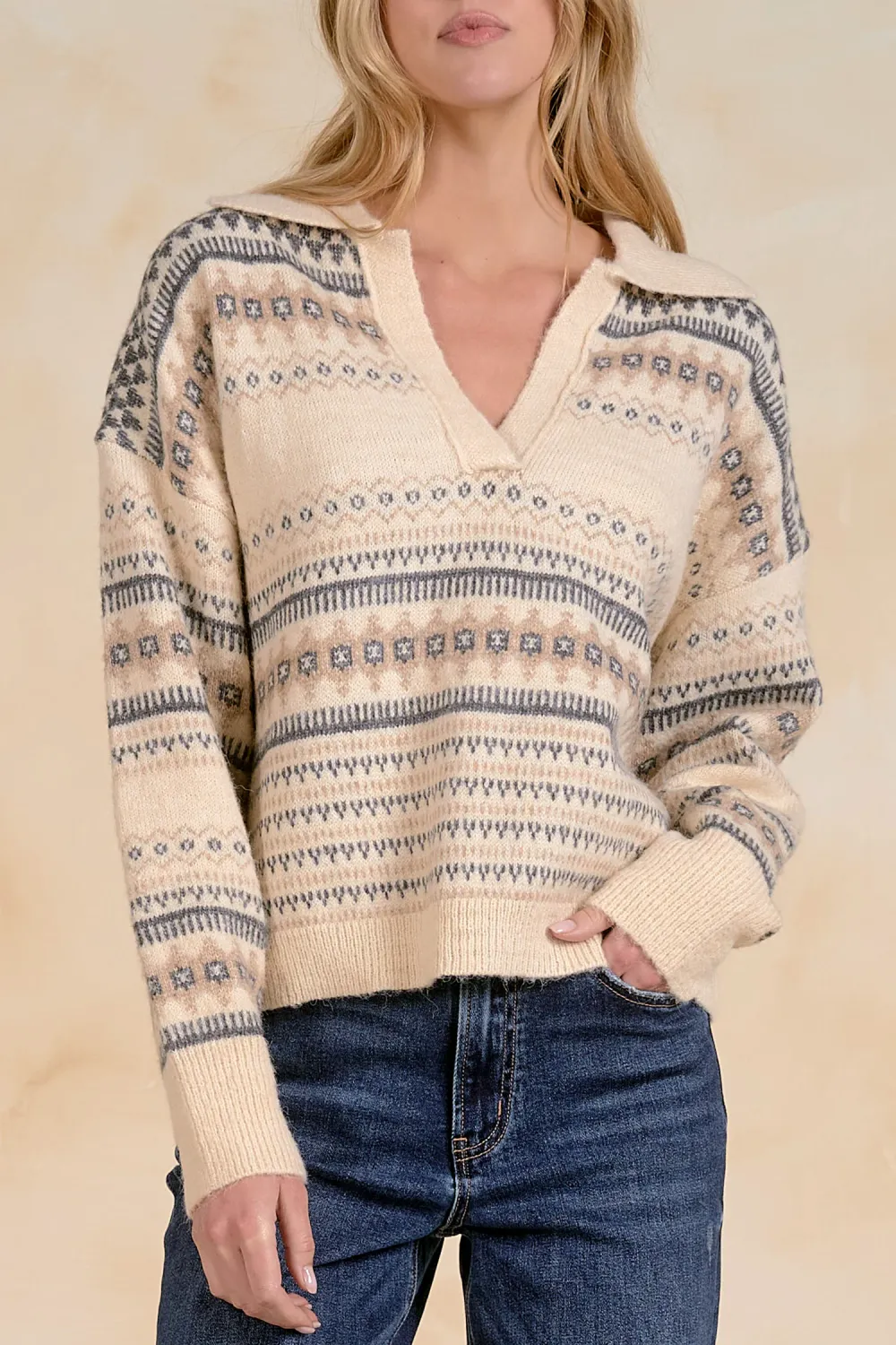 V-NECK COLLAR SWEATER SWP11733