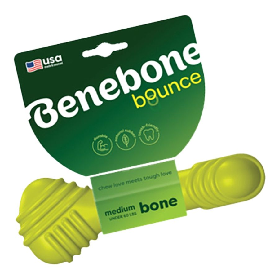 BENEBONE Dog Bounce Rubber Bone, Medium