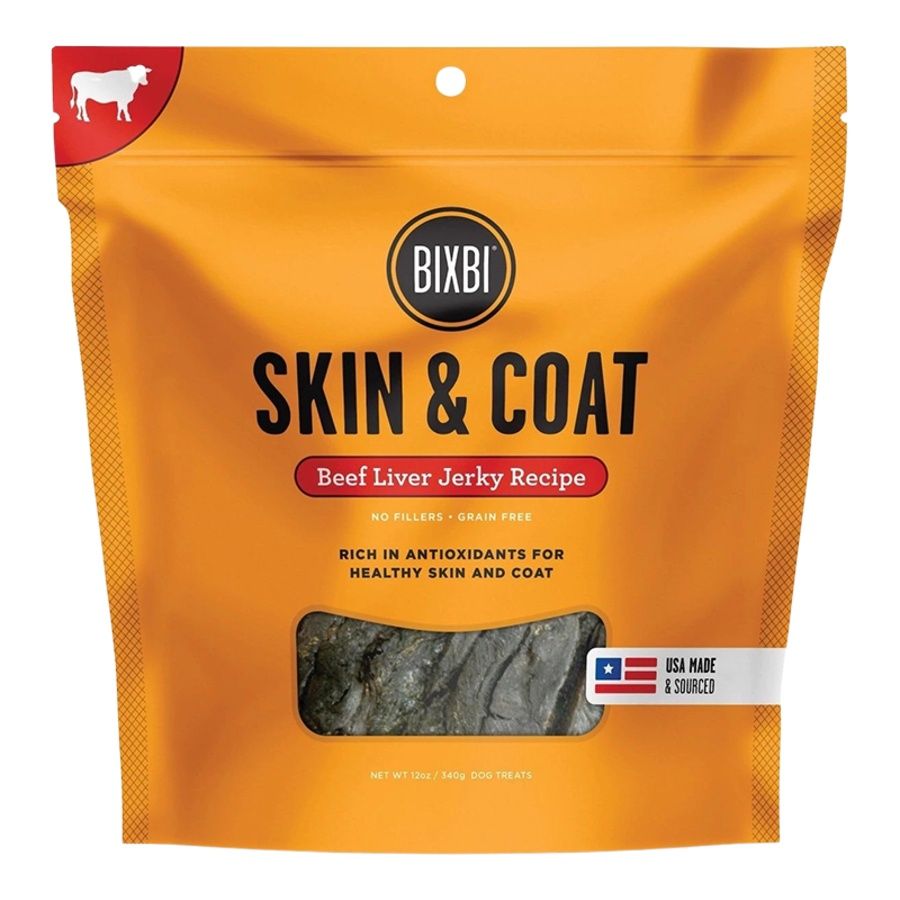 BIXBI Dog Skin &amp; Coat Beef Liver Jerky 12oz