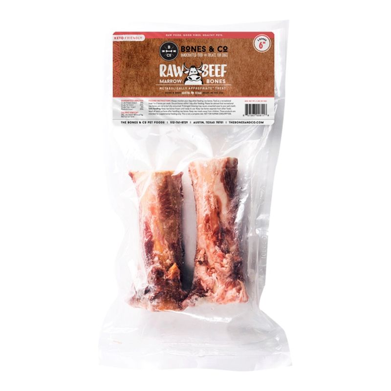 BONES &amp; Co Dog Frozen Grain Free Beef Bone 6 Inch, 2 Pack