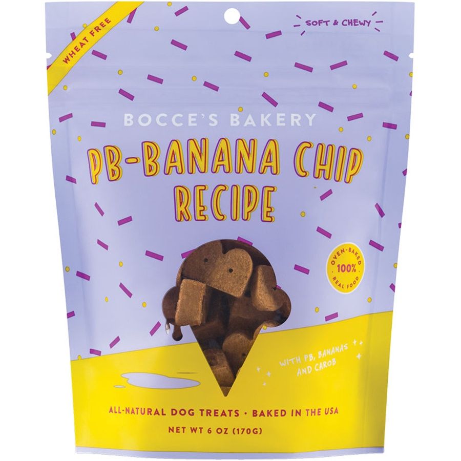 BOCCE'S Bakery Dog Soft &amp; Chewy Peanut Butter Banana Chip 6oz
