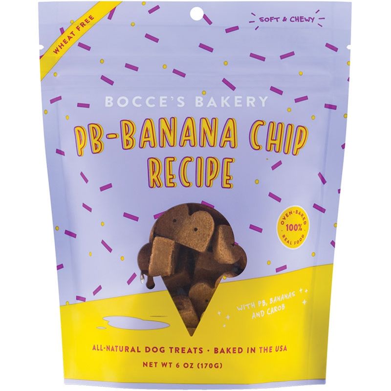 BOCCE'S Bakery Dog Soft &amp; Chewy Peanut Butter Banana Chip 6oz