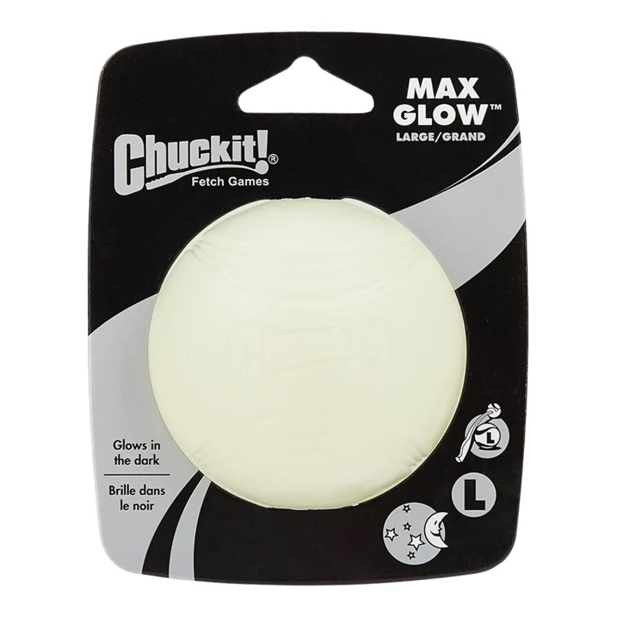 CHUCKIT Dog Max Glow Ball, Size: Large, 3 in
