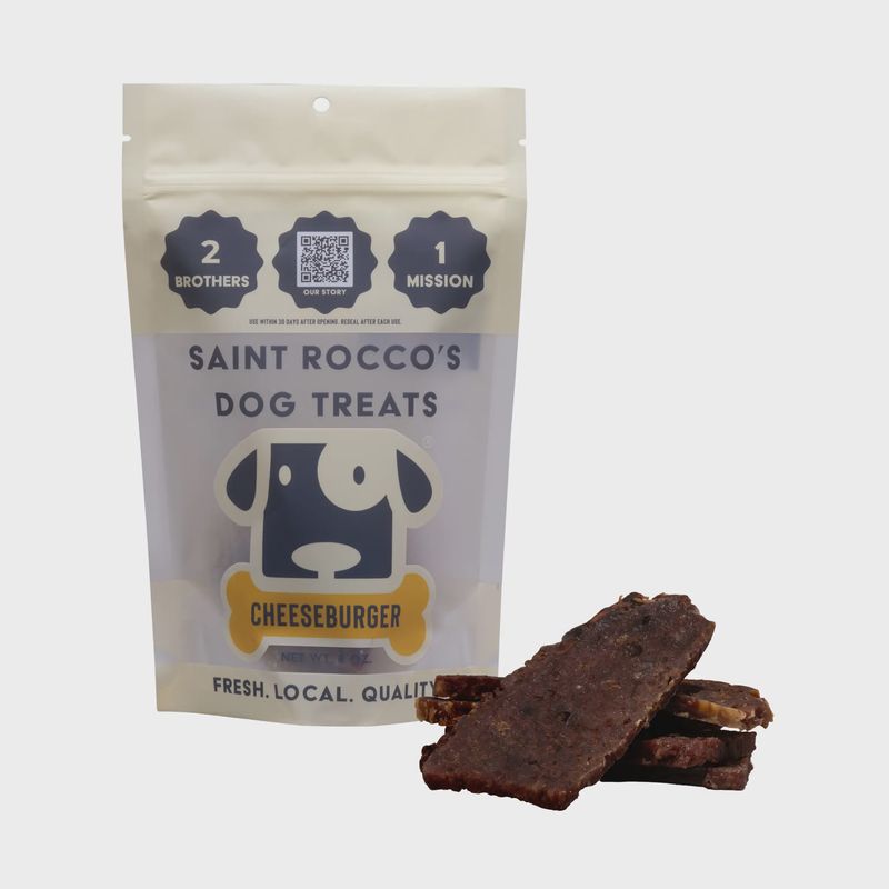 SAINTS ROCCOS CHEESEBURGER DOG TREAT 8OZ