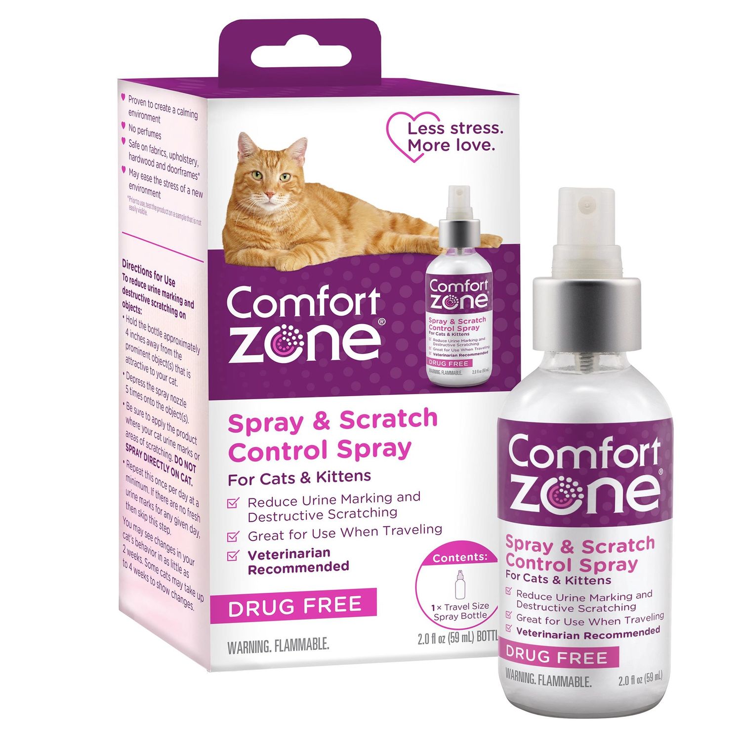 Comfort Zone No Scratch Calming Spray Cat 2 oz