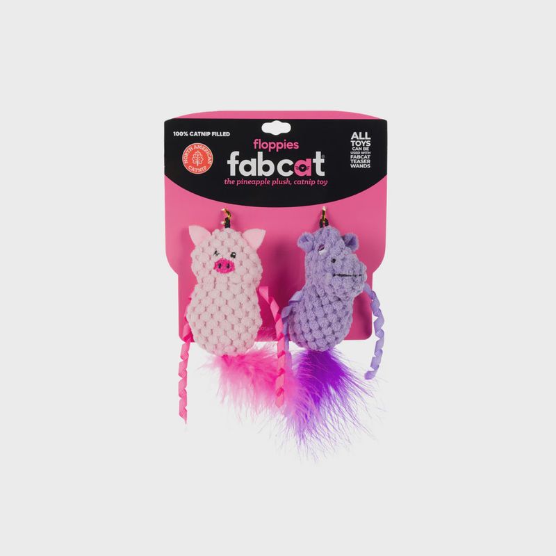 FABCAT FLOPPY HIPPO + PIG 2 PACK