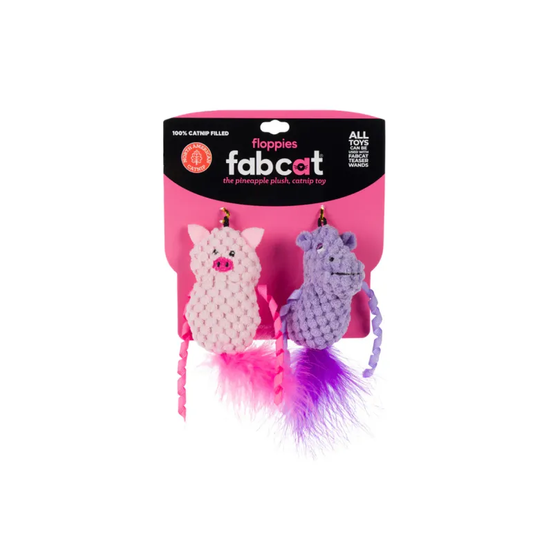 FABCAT Floppy Hippo + Pig 2 Pack