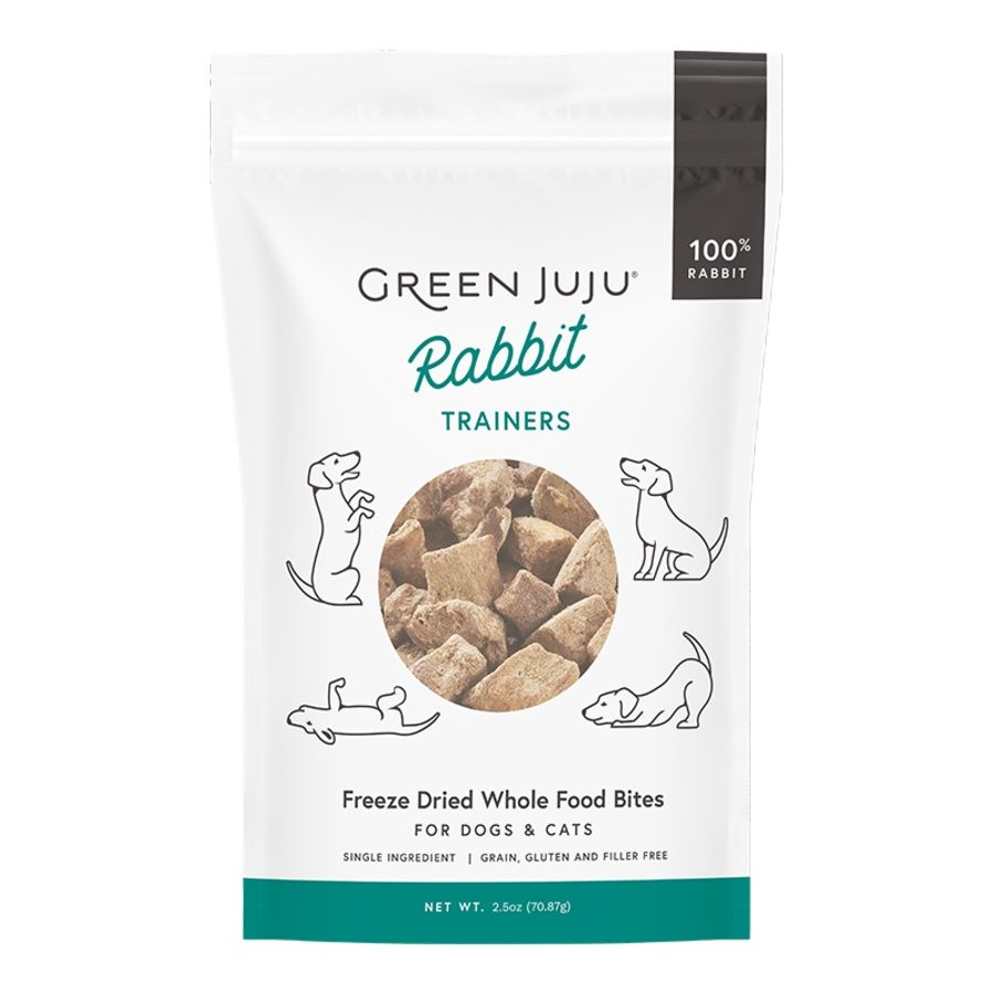 GREEN JUJU DOG &amp; CAT FREEZE-DRIED GRAIN FREE RABBIT TRAINERS 2.5OZ