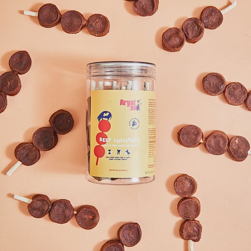 ARYA SIT! Dog Dental Chew - Beef Lollipops - Made with Natural Ingredients &amp; Zero Artificial Flavors