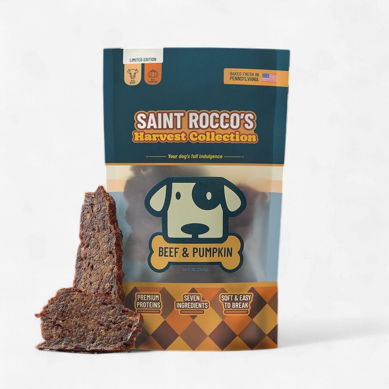 Saints Rocco's Beef &amp; Pumpkin Dog Treat 8oz