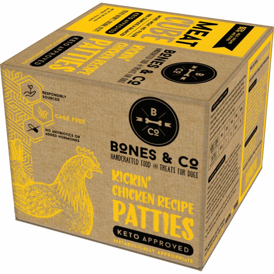 BONES &amp; CO Dog Frozen Grain Free Chicken Meat Cube 18lbs