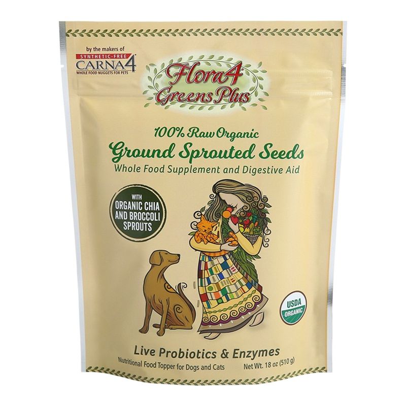 CARNA4 DOG FLORA4 GREENS PLUS SPROUTED SEEDS TOPPER 18OZ