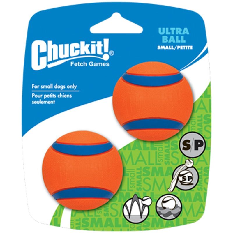 CHUCKIT DOG ULTRA RUBBER BALL SMALL 2 PACK