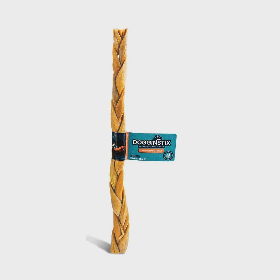 DOGGINSTIX Braided Lamb Collagen 12"
