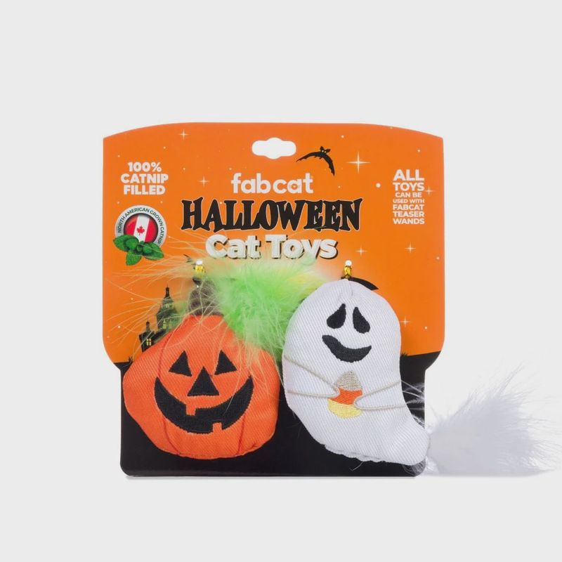 FABCAT TOY PUMPKIN/GHOST 2 PACK