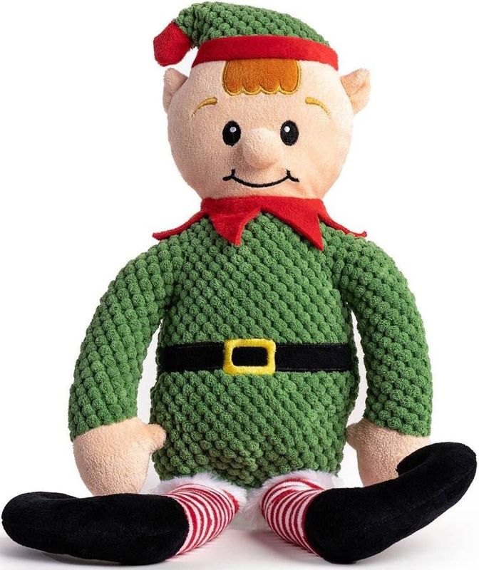 FABDOG Christmas Elf Floppy Plush Dog Toy SMALL