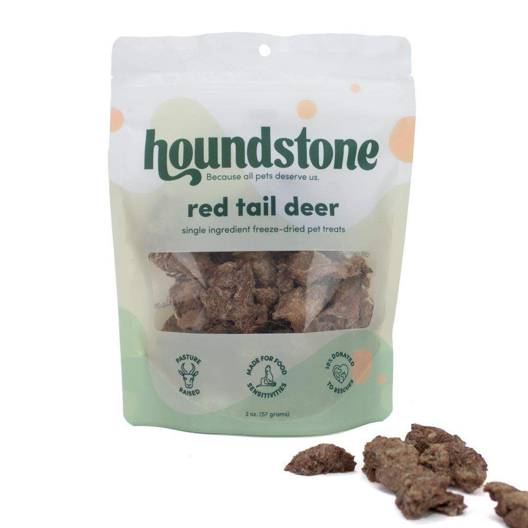 HOUNDSTONE Nz Red Tail Deer Freeze-dried Dog Treats - 2oz