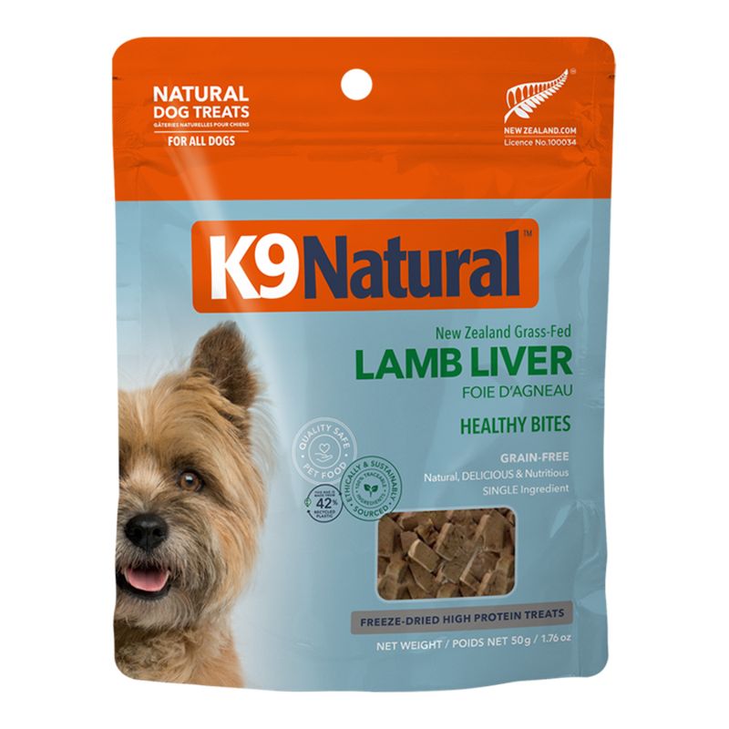 K9 NATURAL DOG FREEZE-DRIED GRAIN FREE NEW ZEALAND LAMB LIVER HEALTHY BITES 1.76OZ