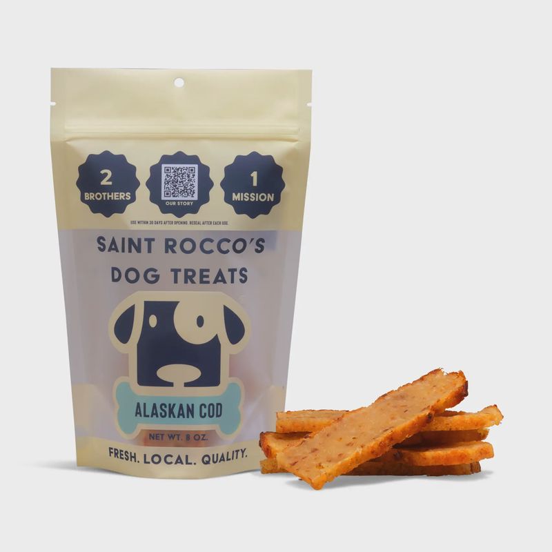SAINTS ROCCOS ALASKAN COD DOG TREAT 8OZ