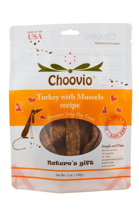 CHOOVIO DOG TURKEY WITH MUSSEL RECIPE TREAT 5OZ