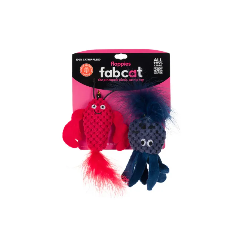 FABCAT Floppy Lobster + Octopus 2 Pack