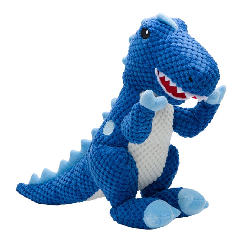 FABDOG Dog Floppy T-rex Dinosaur Blue Small