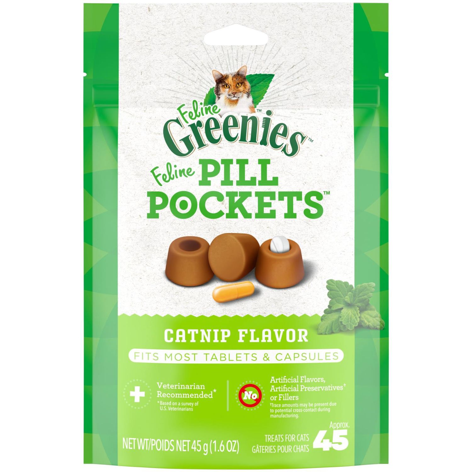 Greenies Cat Pill Pockets Catnip Flavor 1.6oz