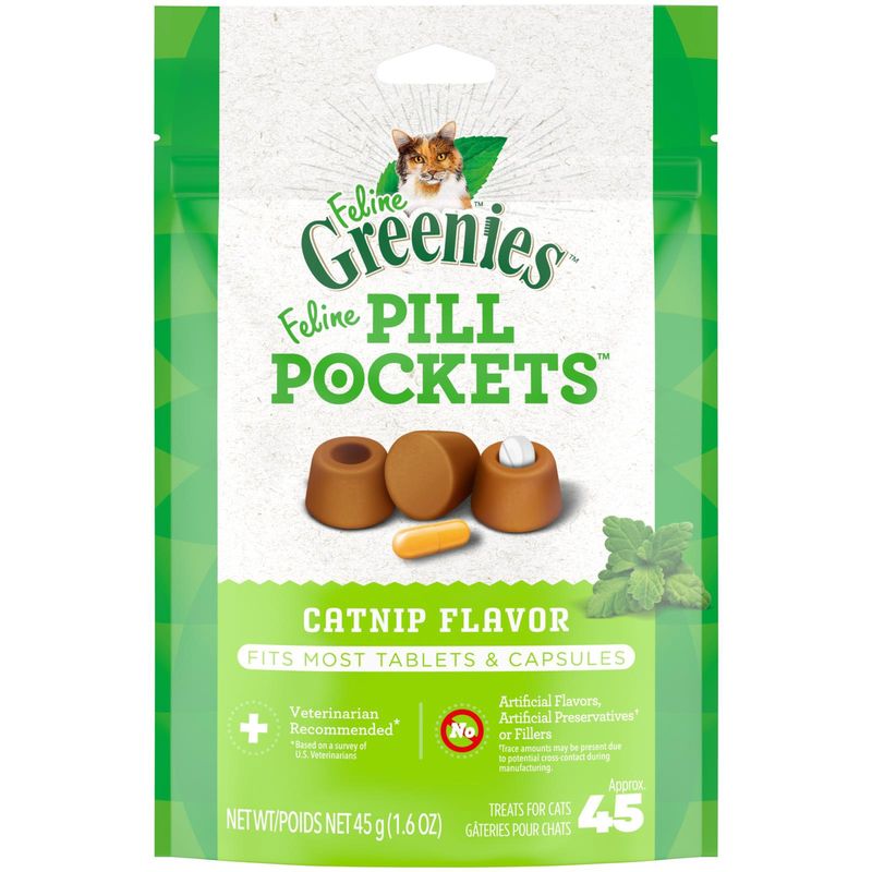Greenies Cat Pill Pockets Catnip Flavor 1.6oz