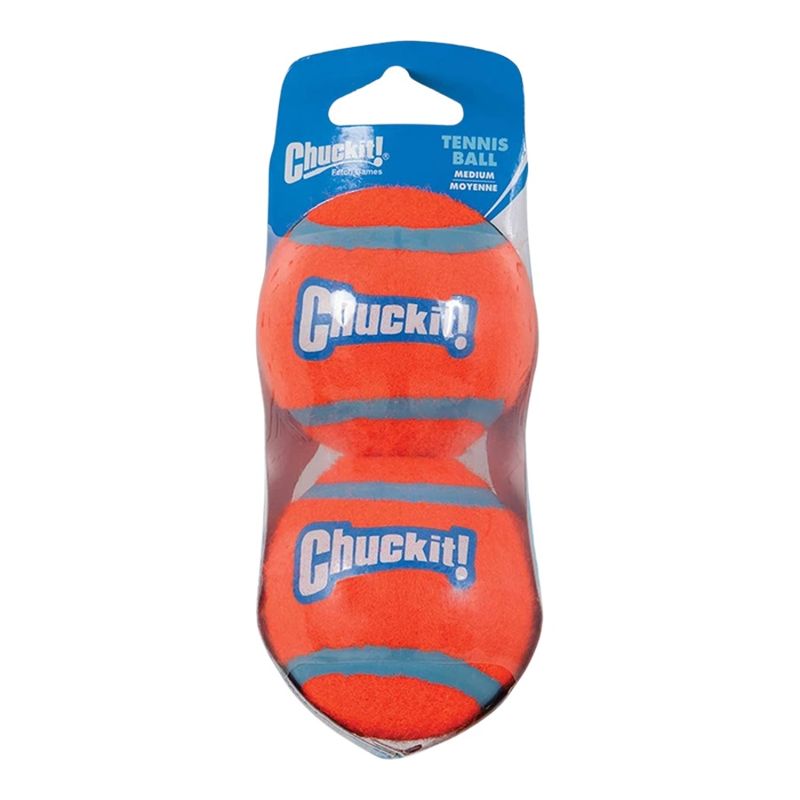 CHUCKIT DOG TENNIS BALL SHRINK-WRAPPED MEDIUM 2 PACK