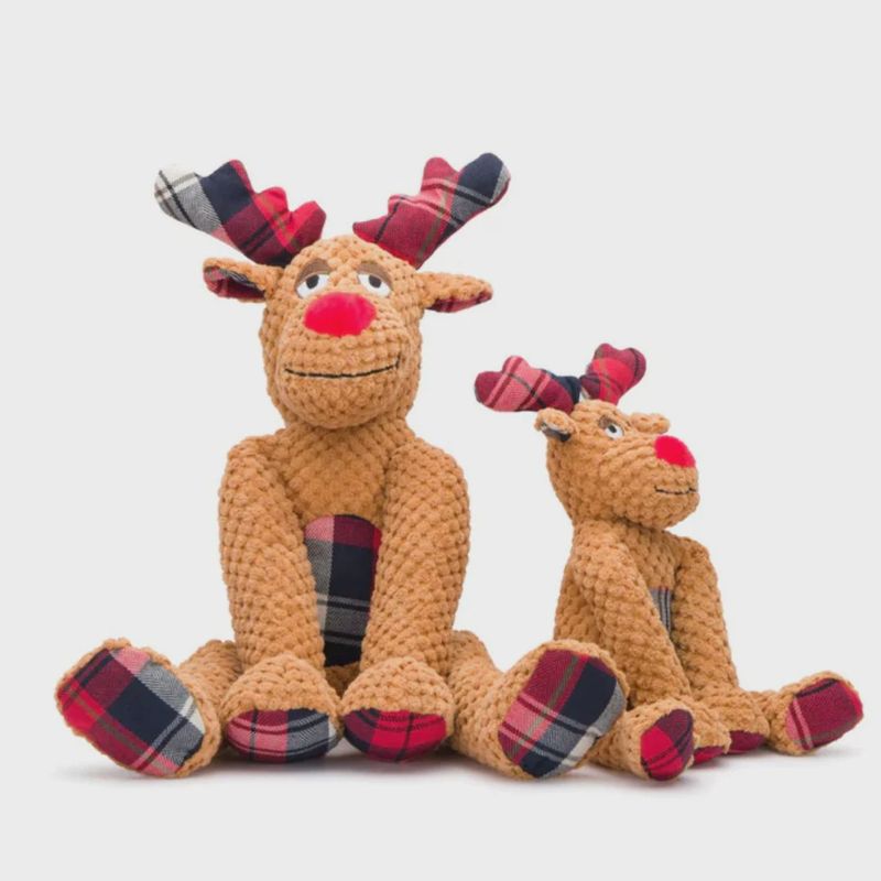FABDOG Christmas Floppy Reindeer Plush Dog Toy LARGE