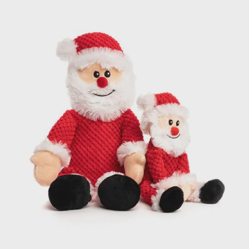 FABDOG Christmas Santa Floppy Plush Dog Toy SMALL