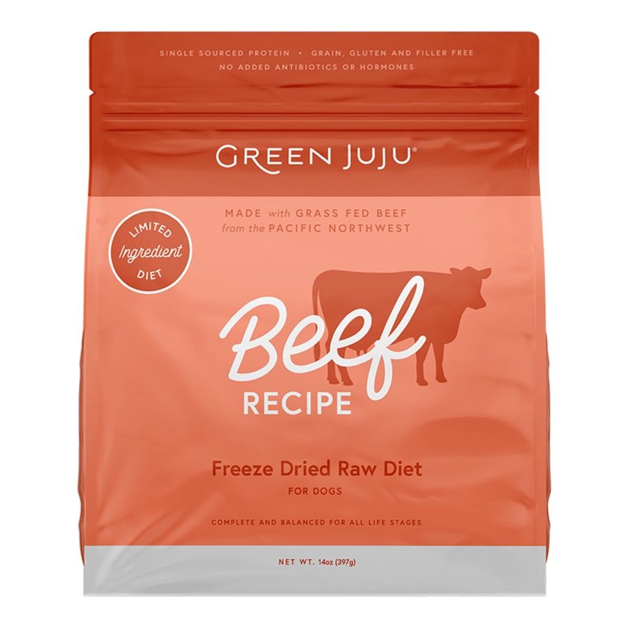 GREEN JUJU DOG &amp; CAT FREEZE-DRIED RAW GRAIN FREE LIMITED INGREDIENT DIET BEEF 14OZ Item