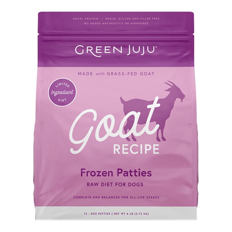 GREEN JUJU Dog &amp; Cat Frozen Raw Grain Free Limited Ingredient Diet Goat Patties