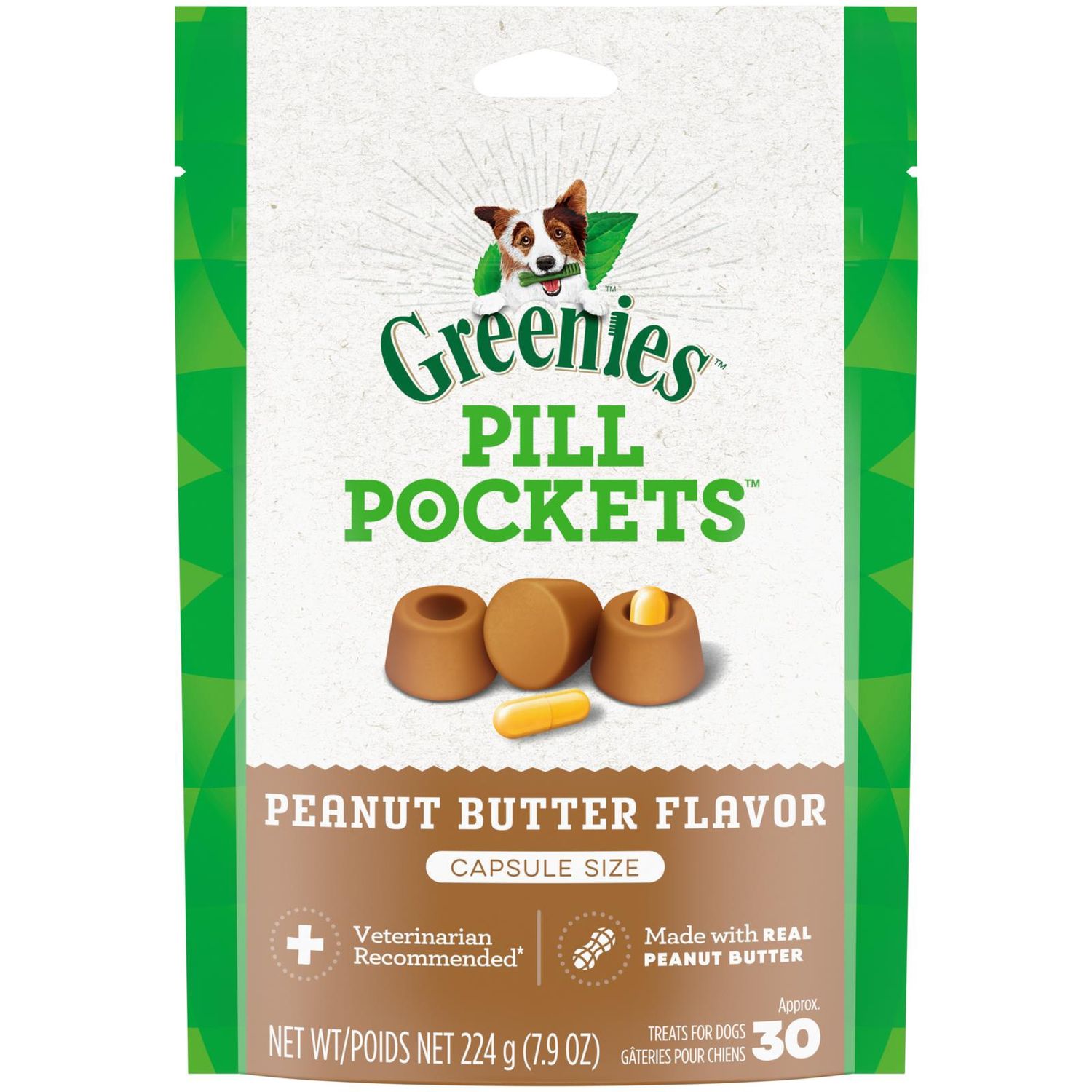 Greenies Pillpockets Dog Peanut Butter 7.9 oz