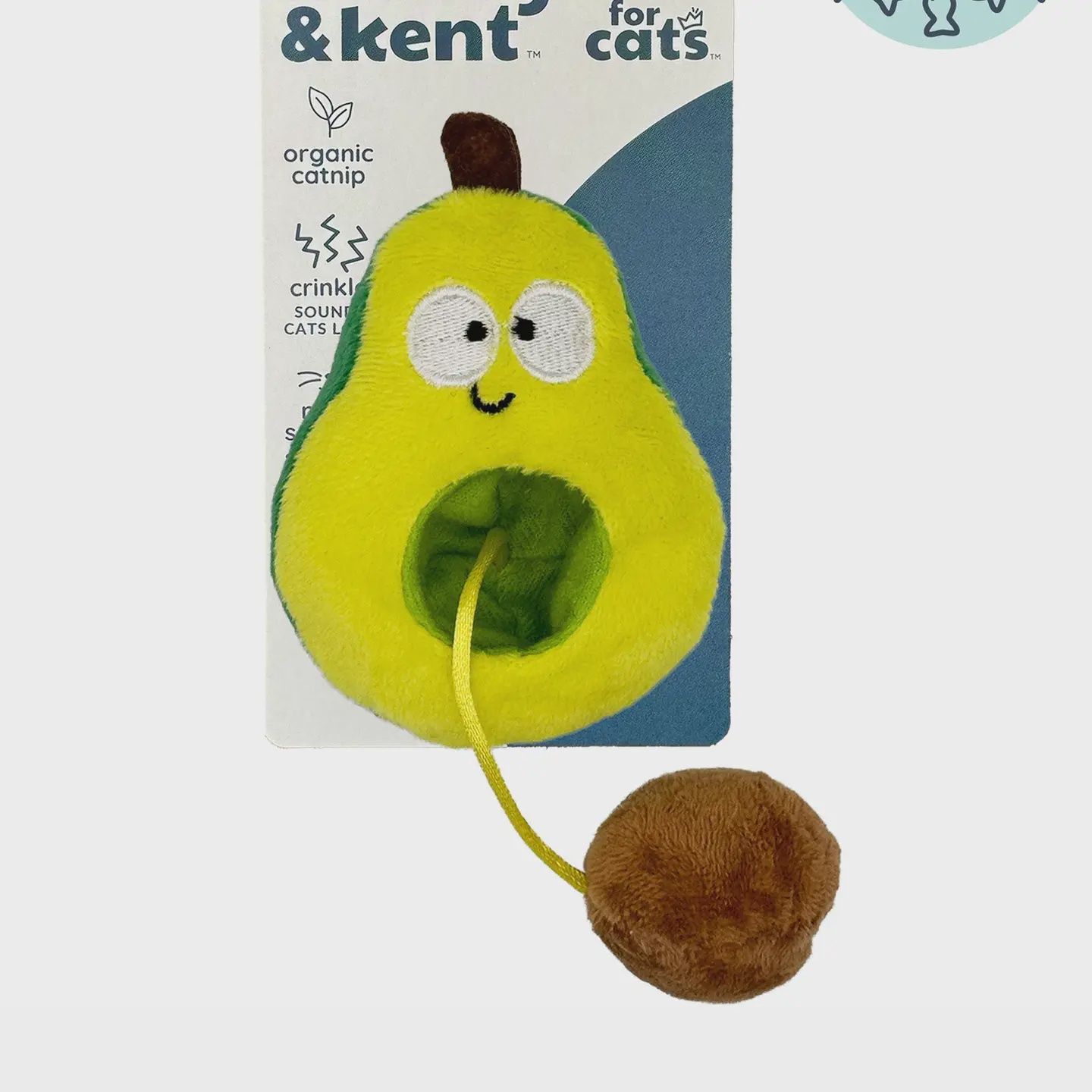 Huxley &amp; Ket Plush Cat Toy | Avocado Popper | Snack Attack Strong Catnip And Crinkle Filled Cat Toy | Kittybelles