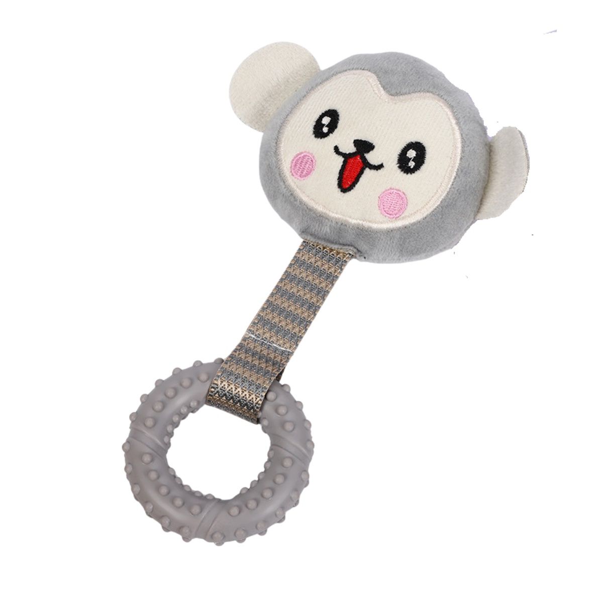 JUNGLEVIBES Little Monkey Gray Dog Toy