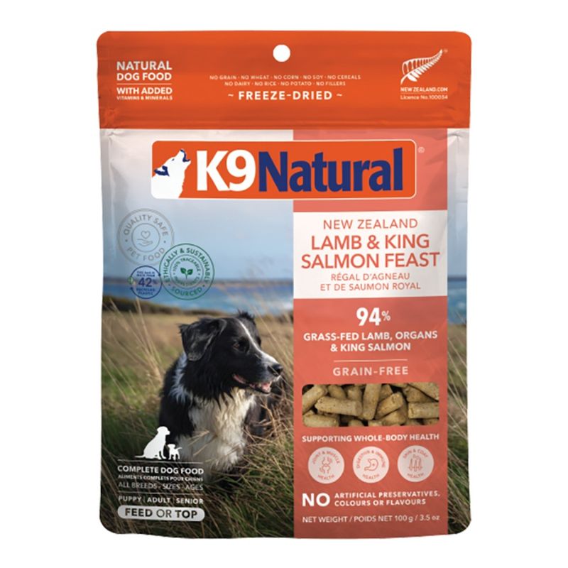 K9 NATURAL DOG CORE DIETS FREEZE-DRIED GRAIN FREE NEW ZEALAND LAMB &amp; KING SALMON TOPPER 3.5OZ