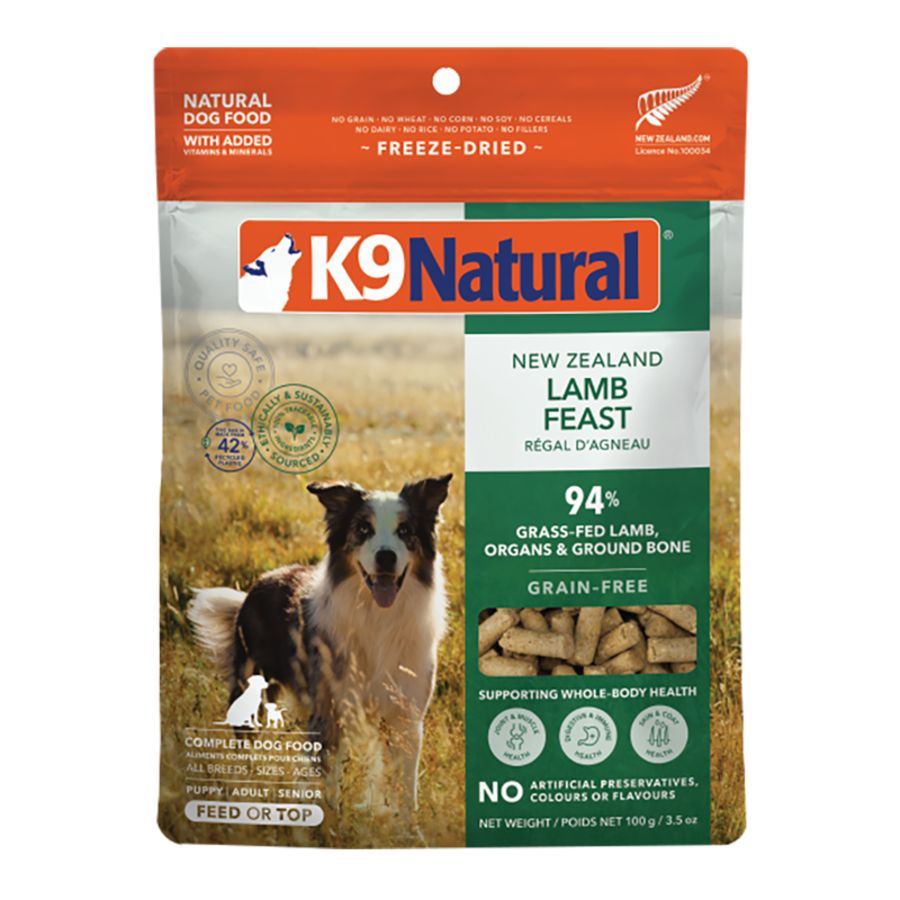 K9 NATURAL DOG CORE DIETS FREEZE-DRIED GRAIN FREE NEW ZEALAND LAMB TOPPER 3.5OZ