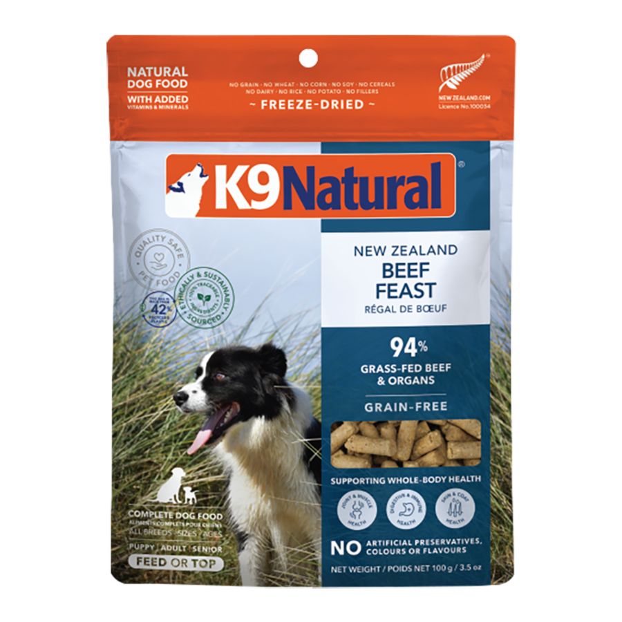 K9 NATURAL DOG CORE DIETS FREEZE-DRIED GRAIN FREE NEW ZEALAND BEEF TOPPER 3.5OZ