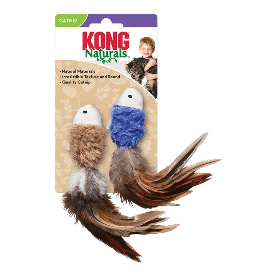 Kong Crinkle Fsh Nat 2pck Cat
