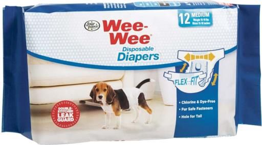 Four Paws Disposable Dog Diaper Medium 12 ct