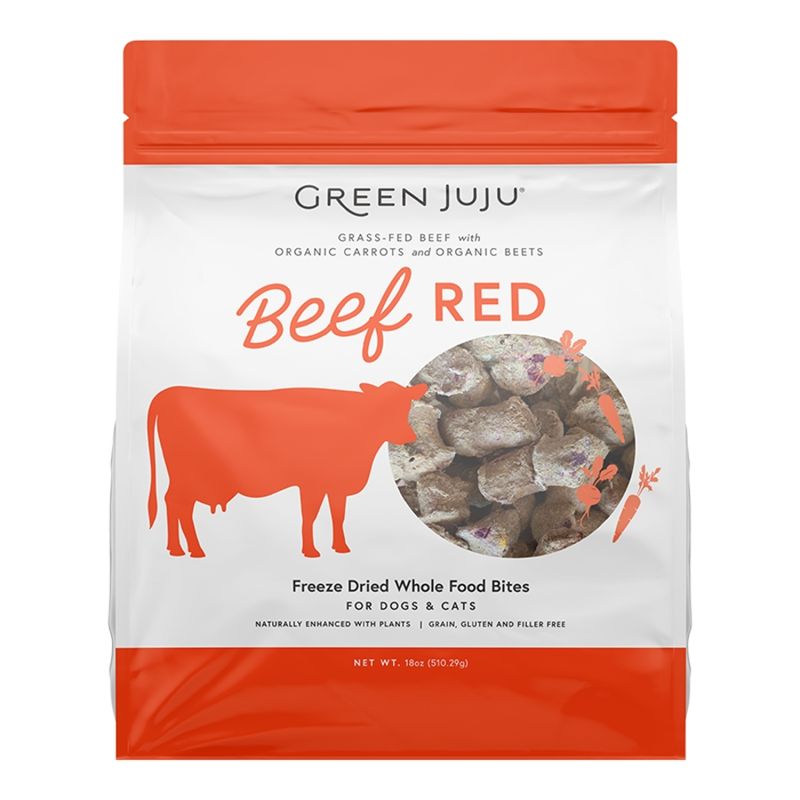 GREEN JUJU Dog &amp; Cat Freeze-dried Grain Free Whole Food Bite Beef Red Toppers