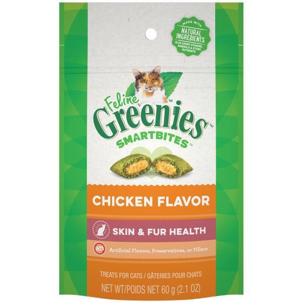 Greenies cat skin &amp; fur health chicken flavor 2.1oz