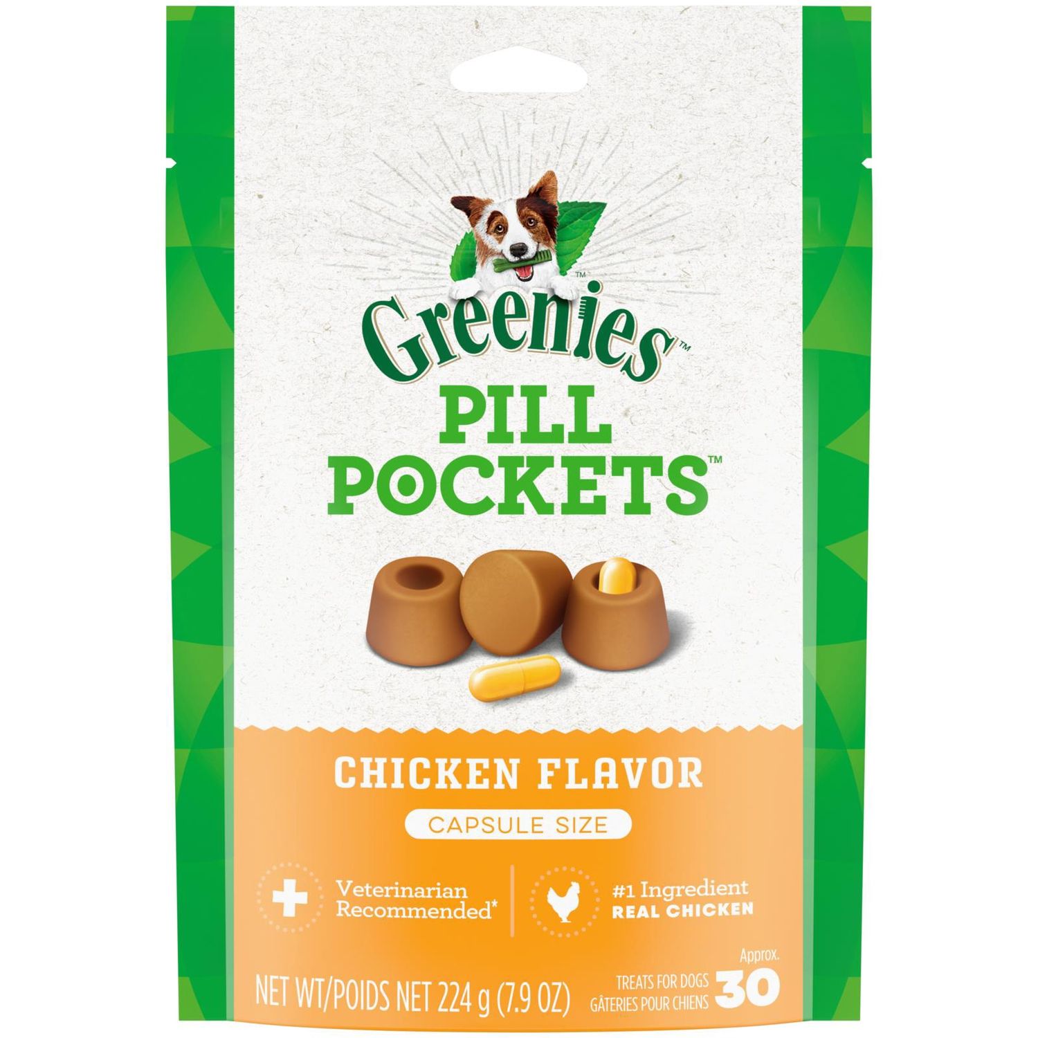 Greenies Pillpockets Dog Capsule Chicken 7.9oz