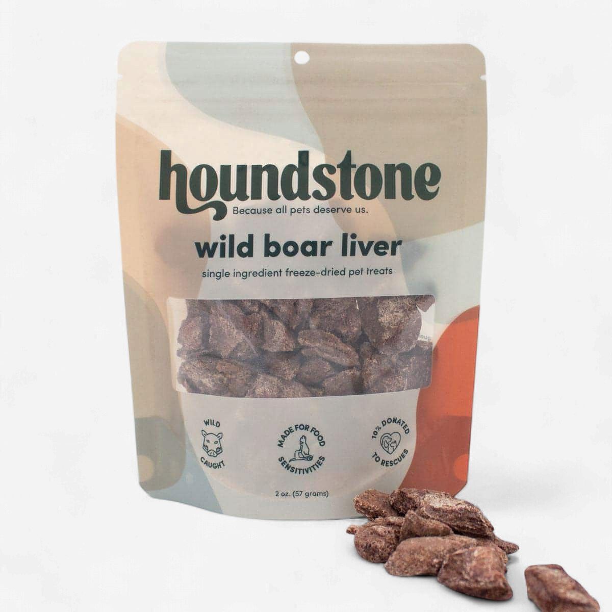 HOUNDSTONE Wild Boar Liver Freeze-dried Dog Treats - 2oz