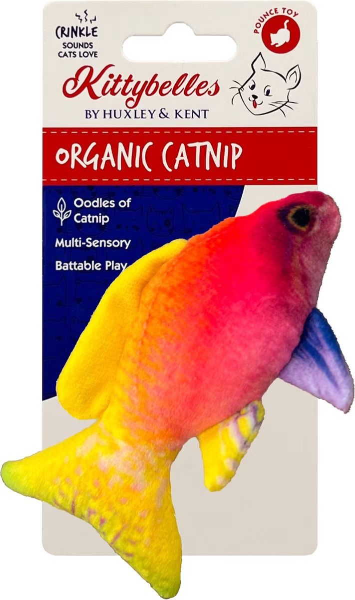 Huxley &amp; Kent Rainbow Guppy | Cat Toy with Catnip Inside | Realistic Soft Cat Toy | Fun, Durable