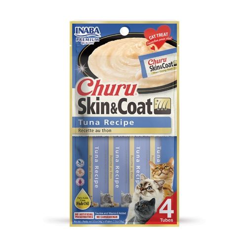 Inaba Churu Skin &amp; Coat Tuna Recipe Cat Treats