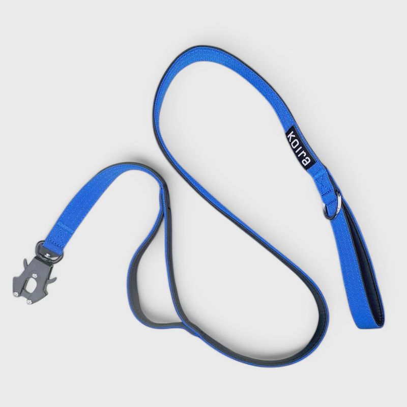 KOIRA LEASH Blue Dual-Handle 5 ft