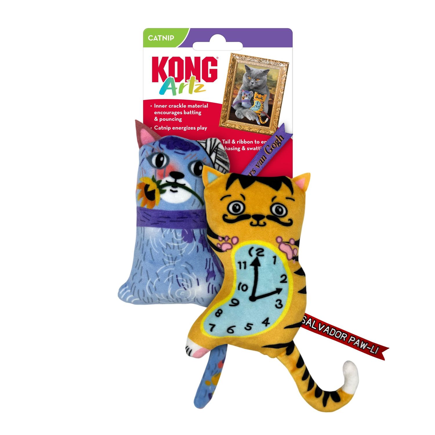 Kong Artz Dali / van Gogh Cat Toy 2 pack