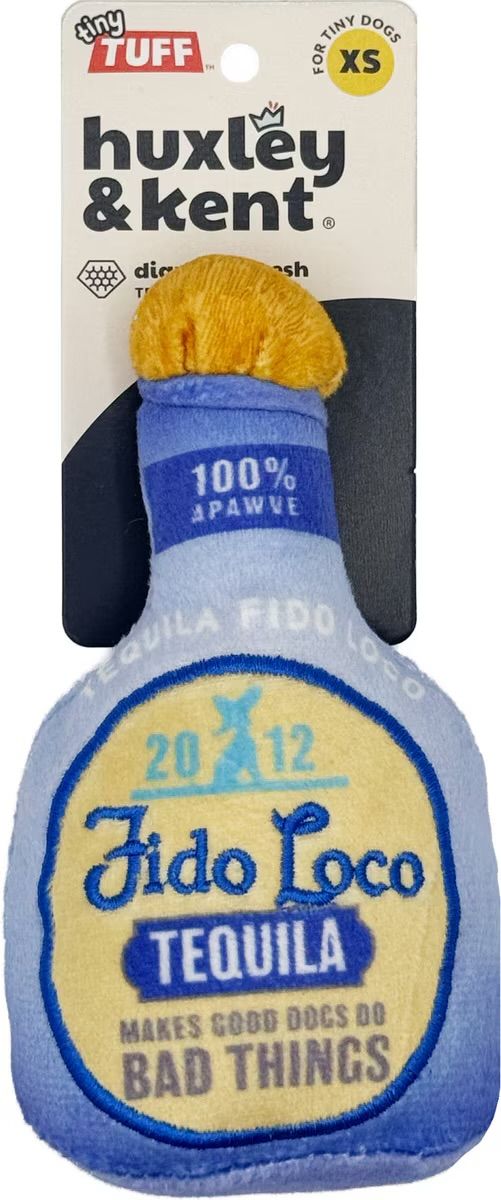 HUXLEY &amp; KENT Fido Loco Tequila Dog Toy Small, Size: 6.5 x 2 x 3.5 inches